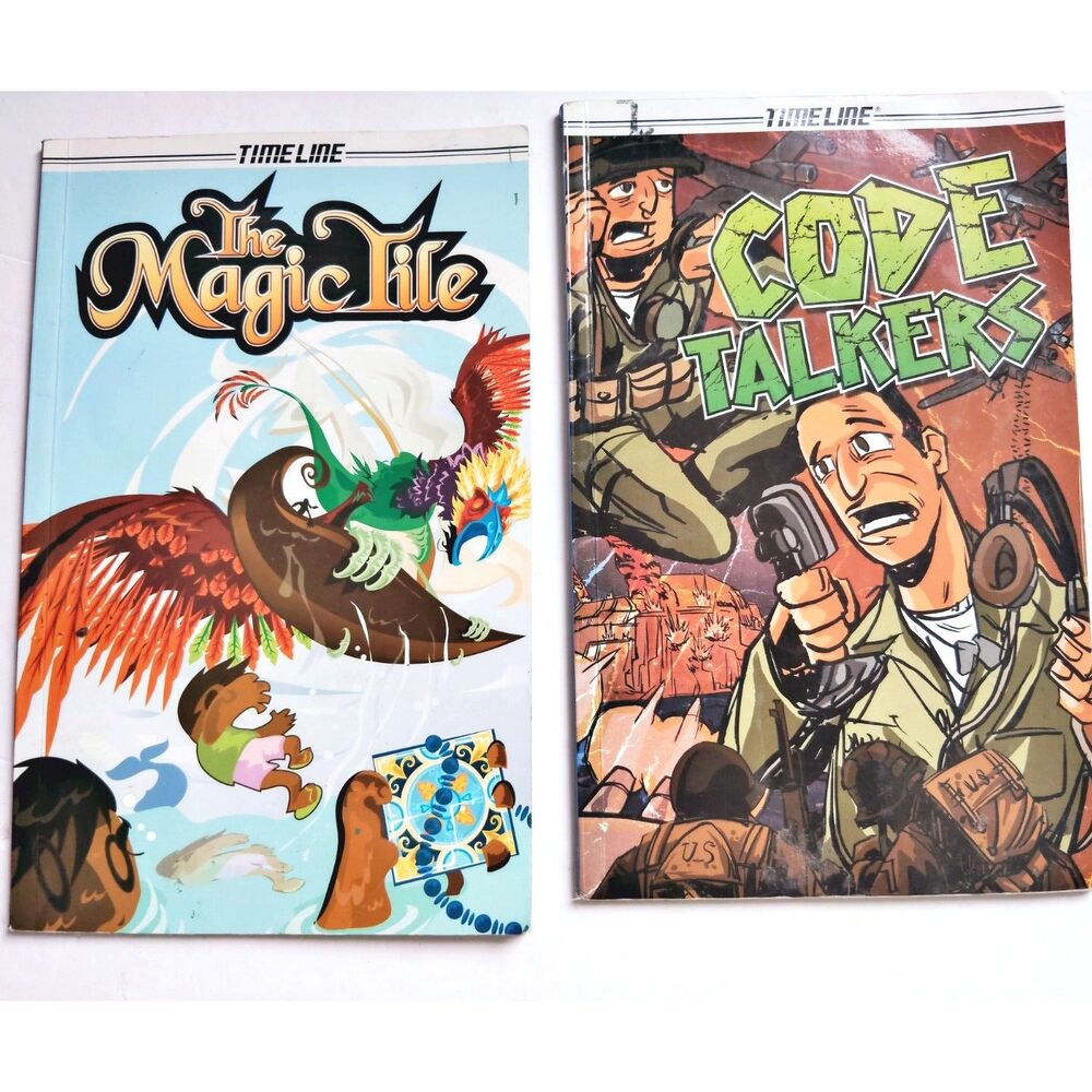 Timeline Graphic Novels by Steck-Vaughn The Magic Tile & Code Talker Lot